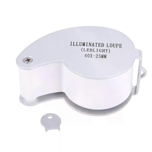 40 X 25 mm Glaslins Juvelerare Luppförstoring Med LED-Silver