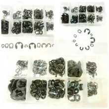 300 pezzi 3 mm 4 mm 5 mm 6 mm 8 mm 9 mm anello di sicurezza in acciaio nero E clip rondella di fissaggio