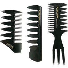 3 pettini per lo styling da uomo, pettine a denti larghi da uomo, pettine per capelli neri, pettine