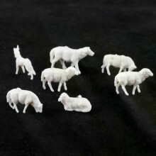 30 Stück 1:87 Modell Schafe 10 mm unbemalt weiß Bauernhof Tiere Schafe HO Maßstab Modell für Zug Puppenhaus