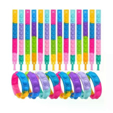 48/12Pcs Pop Bubble Bracelets Kids Fidget Sensory Toy Gift Children Birthday Party Favors Goodie Bag