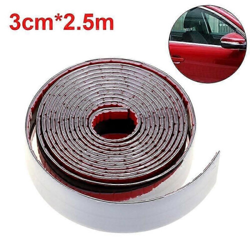 Cinta autoadhesiva cromada para molduras de coche, 30 mm x 25 m