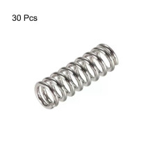 30 stuks extrudercompressiesteunveren voor verwarmde bedveren van 3D-printers, 75 x 20 mm, zilver