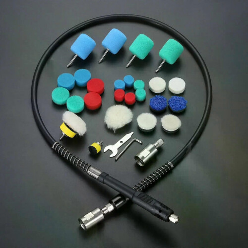 Kit de 31 mini-polisseuses de précision pour perceuses rotatives, avec filetage 5/8" et M14