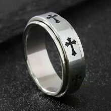 316L roestvrijstalen kruisring voor mannen, nieuwe roterende ring, mannelijke vinger sieraden accessoires
