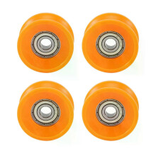 4 stuks 6x30x13mm kunststof gecoate afgedichte lagers staal 606Z diepe U-groef geleiderol rail kogelrollend