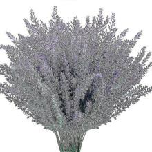 4 piezas de flores artificiales flocadas de plástico lavanda paquete de plantas falsas para boda
