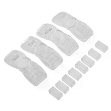 4 pezzi di occhiali da nuoto in plastica resistente, leggeri e resistenti all'usura, con fibbie, accessori