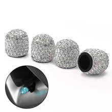 4 kpl Timanttiautonrenkaiden venttiilinkorkit Shining Rhinestone Universal Auto Diamond Bling pölytiivis