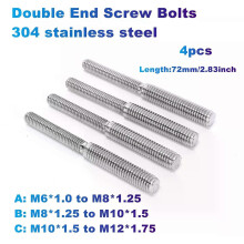 4 stuks dubbele eindschroefbouten van roestvrij staal 304 M6*10 tot M8*125/M8*125 tot M10*15/M10*15
