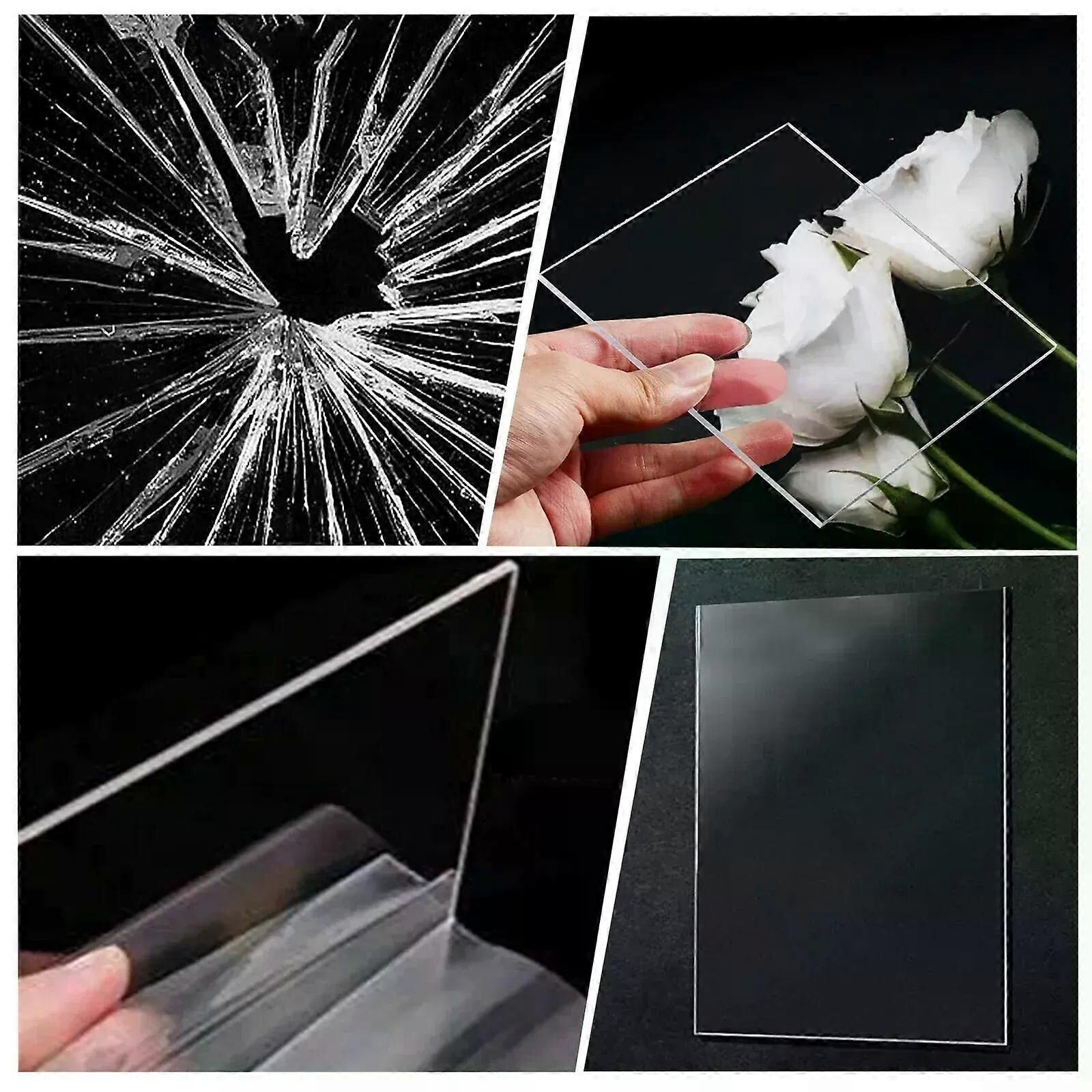 Lot 14 Feuilles Acryliques Transparentes 1mm 15x10cm - Verre Plastique Pour Cadres Photo Et DIY