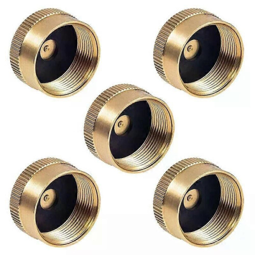 5 Pieces Solid Brass Refill Cap 1 LB Propane Bottle Cap Gas Tank Cylinder Sealed Cap Protect Cap For