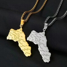 5CM Big Size Charms Kurdistan Pendant Necklaces Women Men Silver Color/Gold Color Kurdish Jewelry @270621