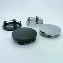 4 Stück 60 mm schwarze/silberne Radnabenabdeckungen für Autos, geeignet für die meisten Pkw- und Lkw-Räder,