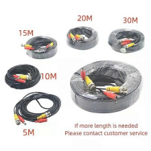 5m-30m netsnoer Ahd camerakabels BNC/DC stekkerkabel voor analoge verlenglijn CCTV DVR 2-in-1 aansluiting