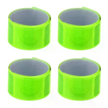 4 stuks reflecterende band met hoge zichtbaarheid reflecterende banden pols arm enkel been drukknoopband