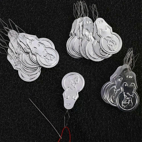 50 Pcs Needle Threaders New Sliver Bow Wire Hand Machine Sewing Stitch Insertion Tool Needle Threader
