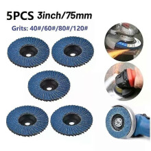 5 stuks 3 inch platte lamellenschijven 75 mm schuurschijf 40 60 80 120 slijpschijven polijstschijf voor