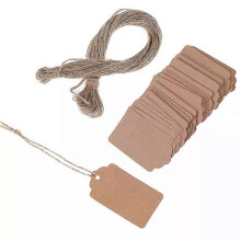 50/100Pcs Blank Kraft Schmuck Preis Label String Tags Geschenk Karten Mit 20m