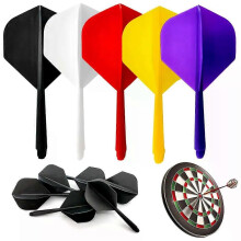 5 piezas de eje y plumas de dardos integrados de forma estándar, plumas y ejes de dardos integrados