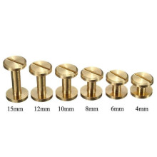 5 remaches de latón para botones de tornillo de 4 a 15 mm para bricolaje, cinturón, bolso, herramienta