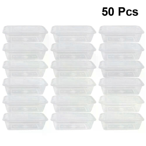50 cajas de embalaje desechables resistentes a la temperatura, ecológicas, para llevar.