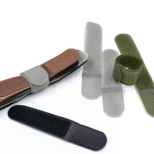 5PCS Tactical Nylon Straps Cable Ties Strap Webbing Organizer Fix Hook Loop Grip Wrapping Cord Reusable