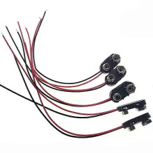 5 stuks/partij I-type 9V batterij-klikkabelconnector 9 volt batterijclip gesphouder looddraadlengte