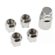 4X Kegel Slot Design Chrom Anti Theft Locking Rad Mutter mit Schlüssel M12x15 für Toyota für Mitsubishi