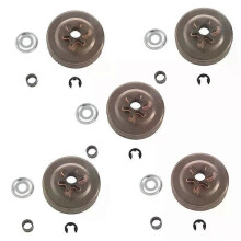 Kit de arandelas de piñón de tambor de embrague de 5 x 3/8" y 6 dientes con clip en E para motosierra