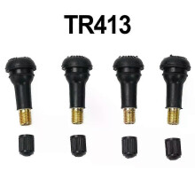 4X Universal TR413 Snap-in auton pyörän rengas putkiton rengasventtiili musta kumivarret pölysuojukset