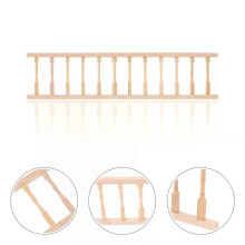 6 stuks houten veranda-leuningen (schaal 1:12) mini-huishek DIY decoratieve baby- en kinderspeelgoed