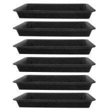 6 pezzi di sottovaso rettangolare nero per fiori, sottovasi resistenti e durevoli, vaschette raccogli-acqua