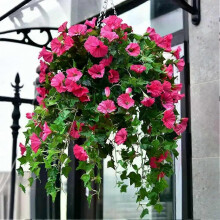 Flor artificial de gloria de la mañana de 65 cm, realista, para centro de mesa de boda, petunia falsa