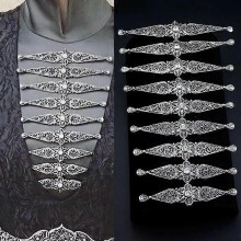 9pcs/set Flower Breastplate Bibs Arab Caftan Bijoux Zinc Alloy Brooch For Women 4 Colors