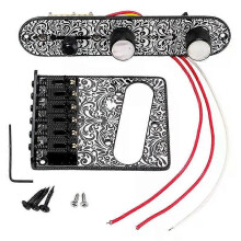 A51Q-Metal Carving elektrisk gitarr Sadelbrygga Pickup-plats för Telecaster-gitarrbyten