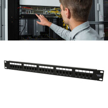 RJ11 Durchgangskupplung 25 Ports, Störungsfrei, Goldbeschichtete Pins, CAT3 Patch Panel für 19-Zoll-Rack-Schrank