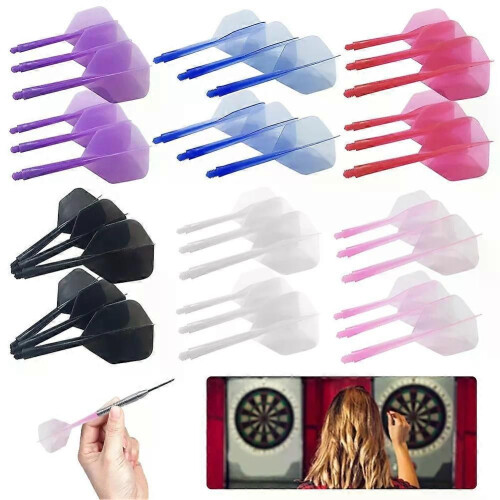 Lot de 6 tiges et ailettes de fléchettes intégrées antichute, durables, avec vis 2BA