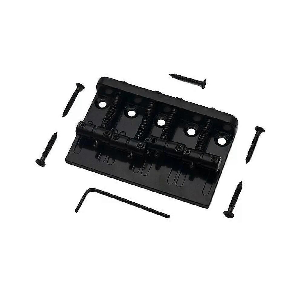 A51Q-4 String Hardtail Bass Guitar Bridge Fender Precision Jazz Bass PB JB Style Bass Black