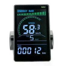 Pantalla LCD para bicicleta eléctrica A57T M6C, medidor de 24 V-60 V, panel LCD a color con USB para