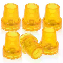 6Pcs Holz Krücke Spitze Gummi Pad Non-skid Spazierstock Matte Cane Zubehör Orange