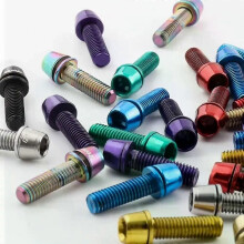 6 stuks/set titanium fietsstuur schroeven roestvrij staal M5 * 17MM fiets schijfremklauw
