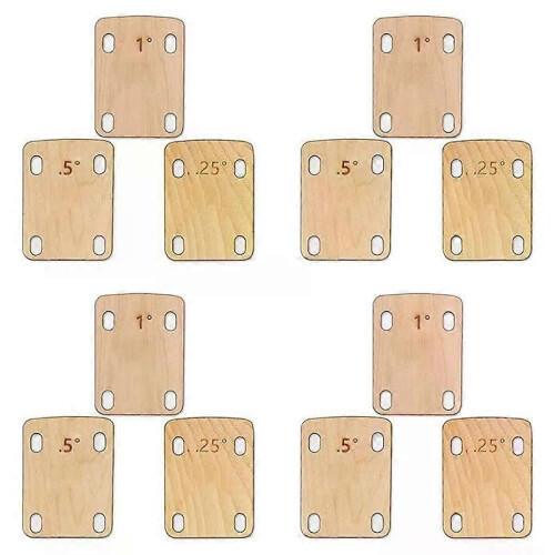 ABHS-12st Gitarrhalsbrickor massivt lönnträ Gitarrhals mellanläggsskydd 025 05 och 1 grads gitarr