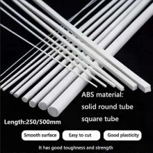 ABS Weißer runder/quadratischer Kunststoffstabstab für Architekturmodellbau, Modellmaterial, DIY-Zubehör