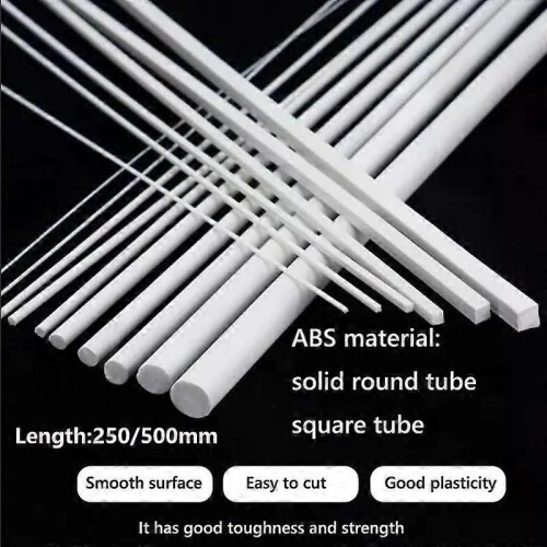 ABS White Round/Square Plastic Rod Stick For Architecture Model Making Model Material DIY Accessories
