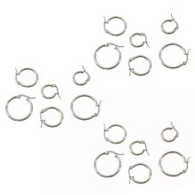 9 paar 15 mm, 20 mm en 25 mm roestvrijstalen Huggies oorbellenset voor dames in zilverkleur