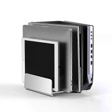 Aluminium-Steckplätze, vertikaler Laptop-Ständer, verstellbar, 4 Steckplätze, Schreibtischhalter, Dock-Basis,