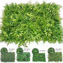 Plantas artificiales Césped Cuadrado Césped Plástico Planta Panel de pared Boj Seto Vegetación Decoración