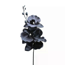 Tallo de flor de Phalaenopsis negra artificial, simulación de orquídea mariposa, rama de plástico, adorno