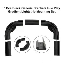 Artudatech 5 st Svarta generiska fästen Hue Play Gradient Lightstrip Monteringsset